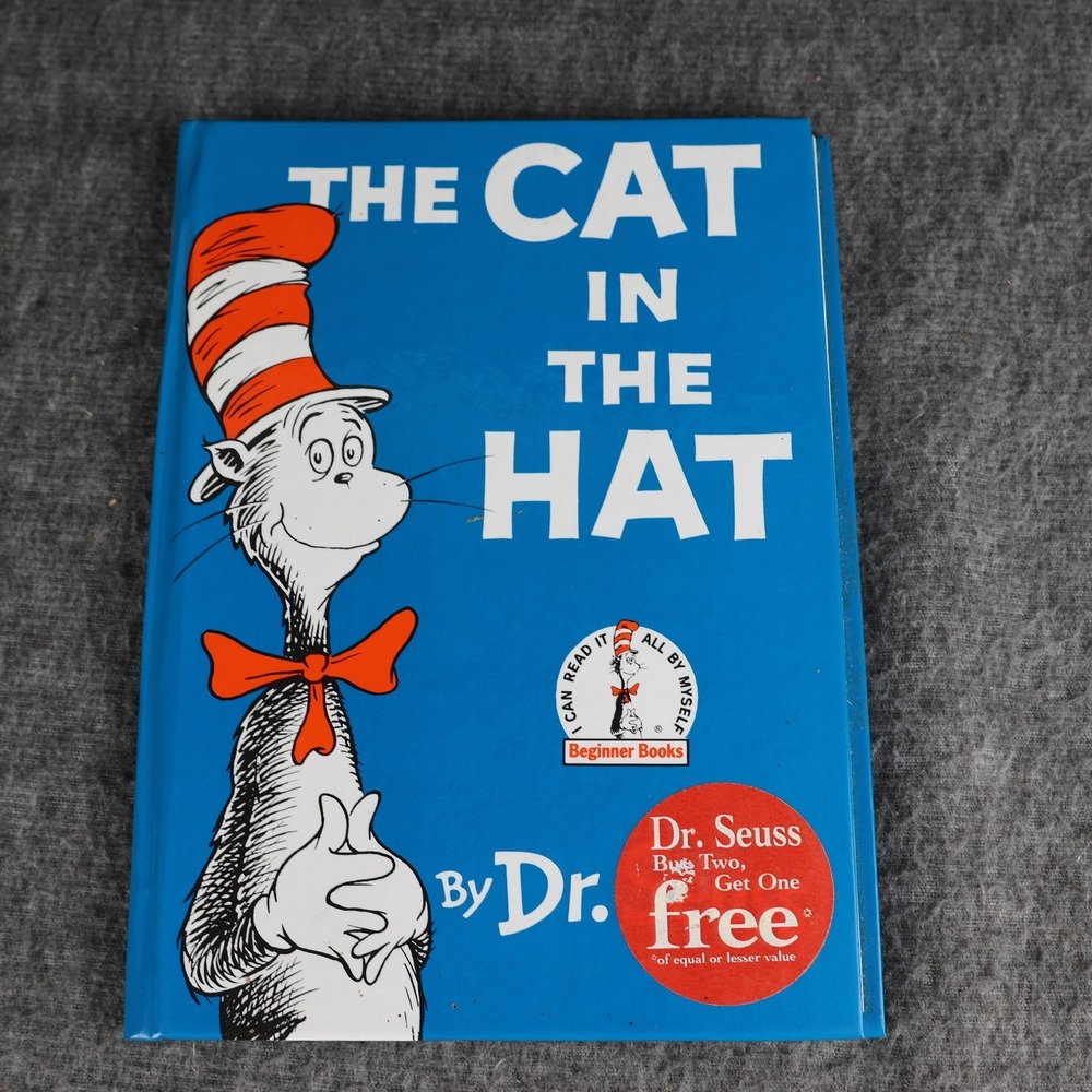 VTG The Cat In The‎ Hat Dr. Seuss Blue HC Beginner Books Kids Illustrated USA